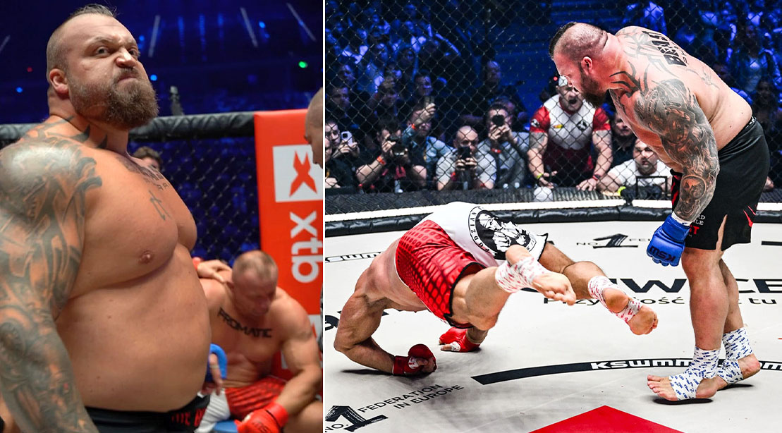 Eddie Hall Destroys Mariusz Pudzianowski in 30 Seconds in His Shocking Pro MMA Debut