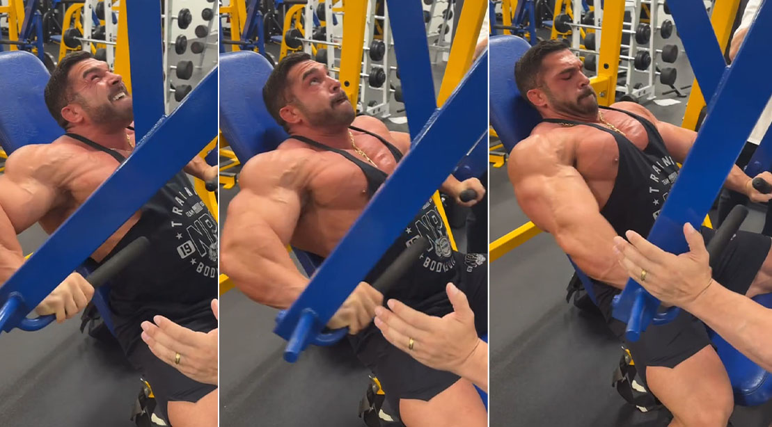 Derek Lunsford Crushes Decline Chest Press Ahead of 2025 Pittsburgh Pro